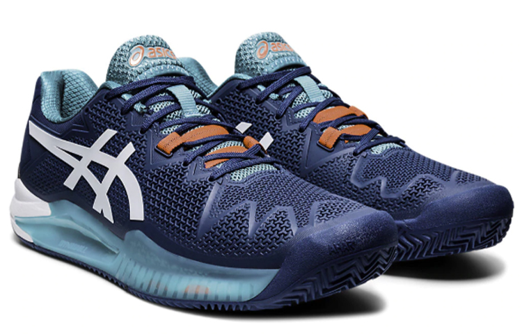 Lookbook 아식스 젤 레졸루션 8 클레이 &#x27;마코 블루&#x27; 1041A076-401