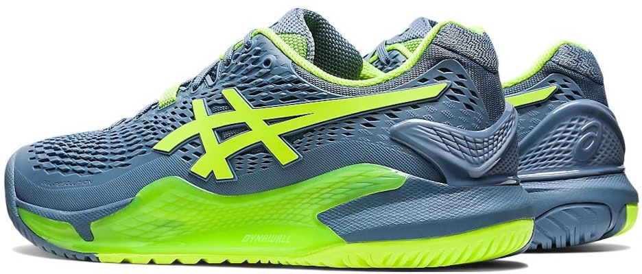 ASICS Gel Resolution 9 'Steel Blue Hazard Green' 1041A330-400 Shop ASICS Gel Resolution 9 'Steel Blue Hazard Green' 1041A330-400