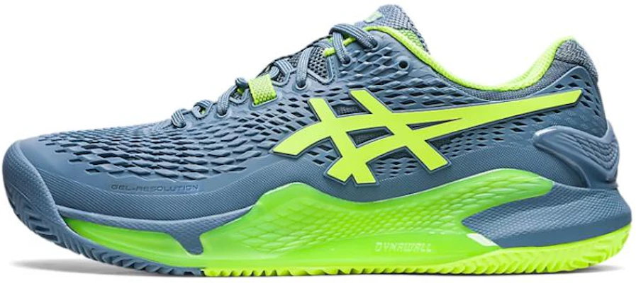 ASICS Gel Resolution 9 Clay '钢蓝色 危险绿色'网球鞋 1041A375-400 Buy ASICS Gel Resolution 9 Clay '钢蓝色 危险绿色'网球鞋 1041A375-400