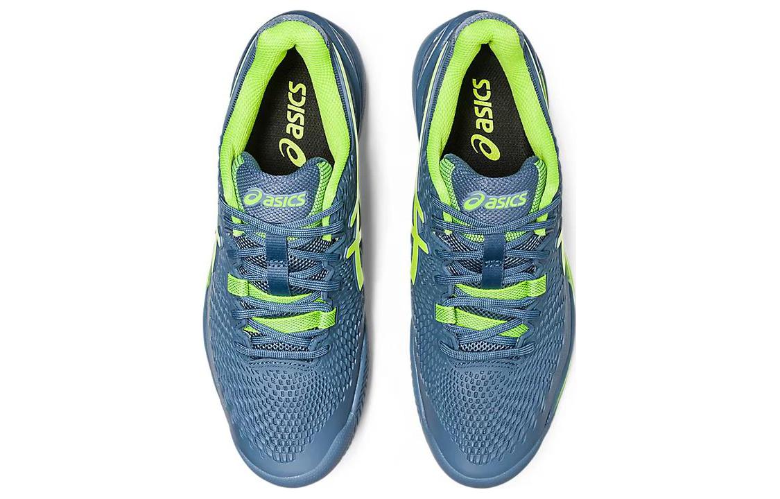Purchase ASICS Gel Resolution 9 Clay '钢蓝色 危险绿色'网球鞋 1041A375-400