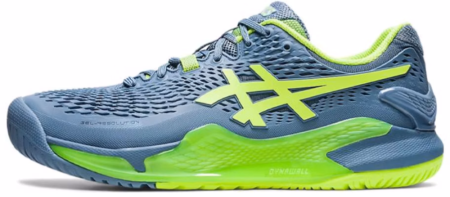 ASICS Gel Resolution 9 Wide 'Biru Keluli Hijau Hazard' 1041A376-400 Buy ASICS Gel Resolution 9 Wide 'Biru Keluli Hijau Hazard' 1041A376-400