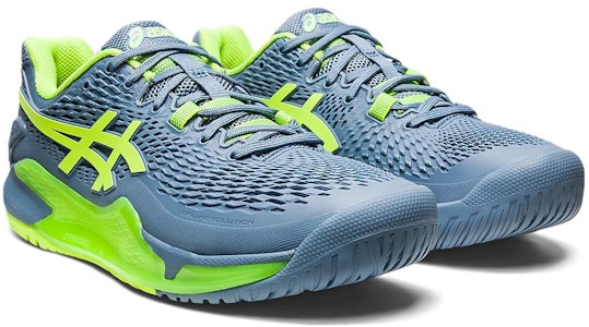 ASICS Gel Resolution 9 Wide 'Biru Keluli Hijau Hazard' 1041A376-400 Lookbook ASICS Gel Resolution 9 Wide 'Biru Keluli Hijau Hazard' 1041A376-400