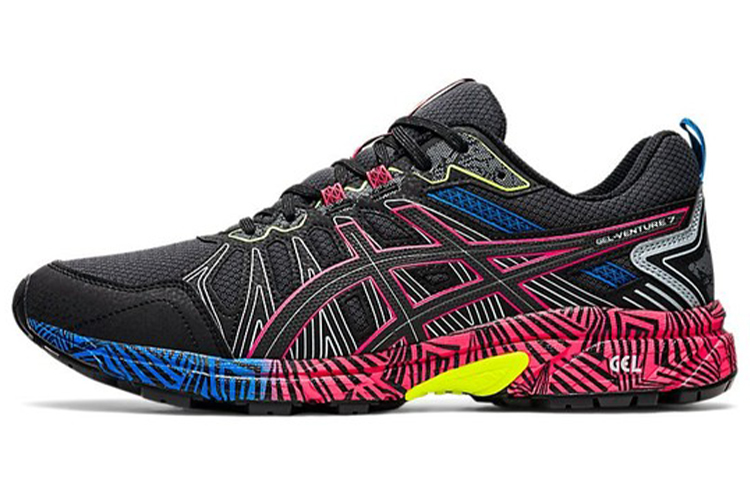 Buy Asics Gel-Venture 7 耐磨防滑 拼色運動跑步鞋 黑粉