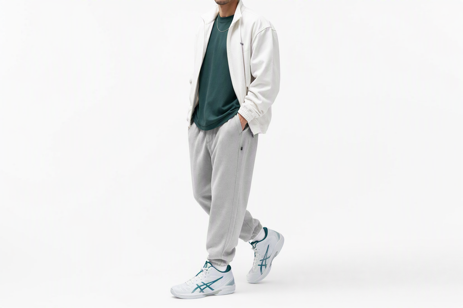 Order ASICS Gelhoop V16 'Putih Rich Teal' Sneakers Olahraga Pria 1063A078-101