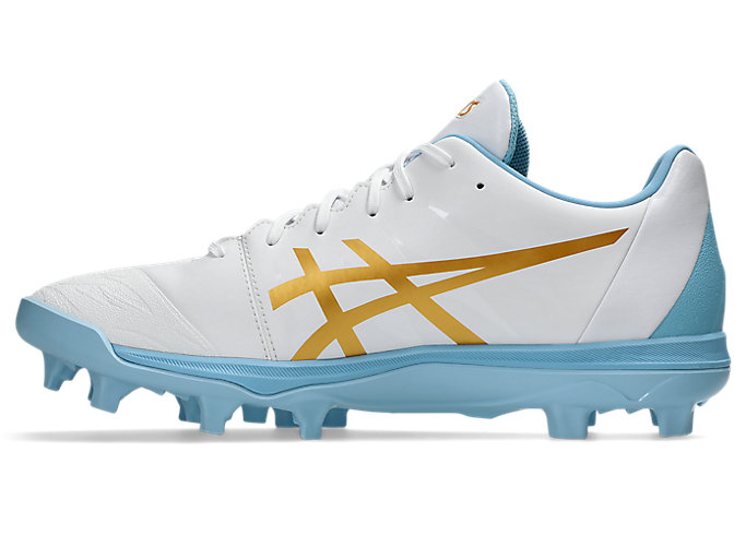 Shop ASICS Goldstage Fang Baseball Cleats White/Pure Gold 1121A067-105