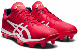 Lookbook Asics金舞台Sm-S PU鞋面 舒適穩定棒球鞋 紅白