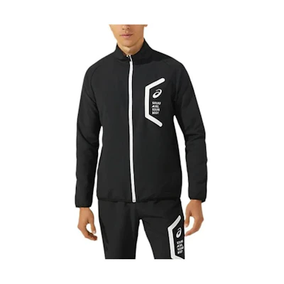 ASICS Graphic Print Zip-Up Jacket Black Long-Sleeve 2031C264-001