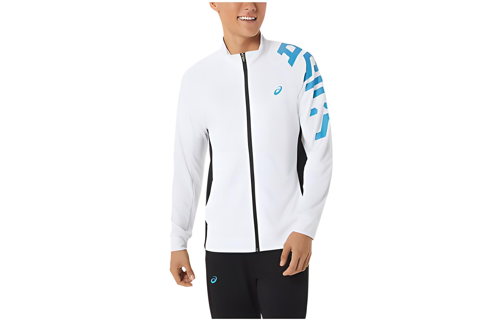 ASICS Graphic Print Zip-Up Long-Sleeve Jacket White 2031D829-100