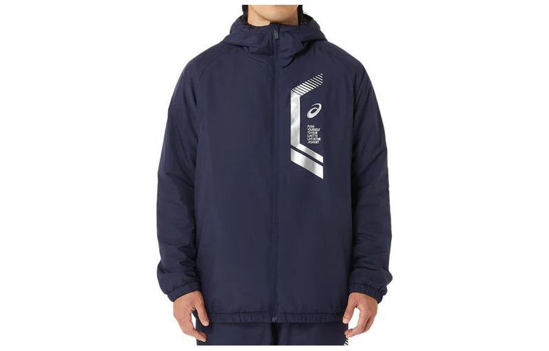 ASICS Graphic Print Zip Hoodie Jacket - Midnight Blue 2031B593-400