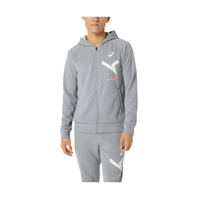 ASICS Graphic Print Zip Hoodie Men’s Grey 2031D998-020
