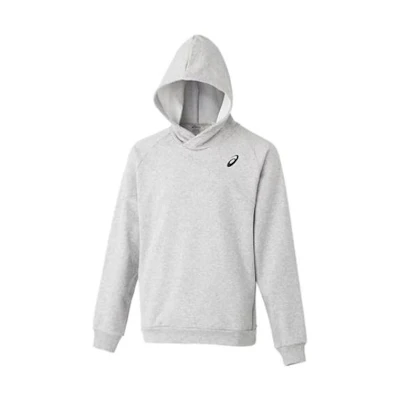 ASICS Gray Hoodie with Logo, Solid Color, Ribbed Loose Fit Long Sleeve 2121A243-021