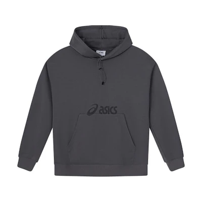 ASICS Gray Logo Printed Oversized Hoodie Unisex Long Sleeve Pullover 2203A211-020