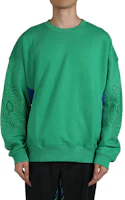 ASICS Green Colorblock Printed Crewneck Oversized Sweatshirt Unisex 2203A297-300 ASICS Green Colorblock Printed Crewneck Oversized Sweatshirt Unisex 2203A297-300
