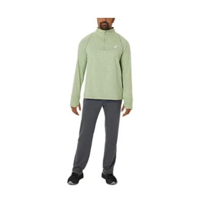 ASICS Green Colorblock Slim Fit Long-Sleeve Sweatshirt 2011C011-315