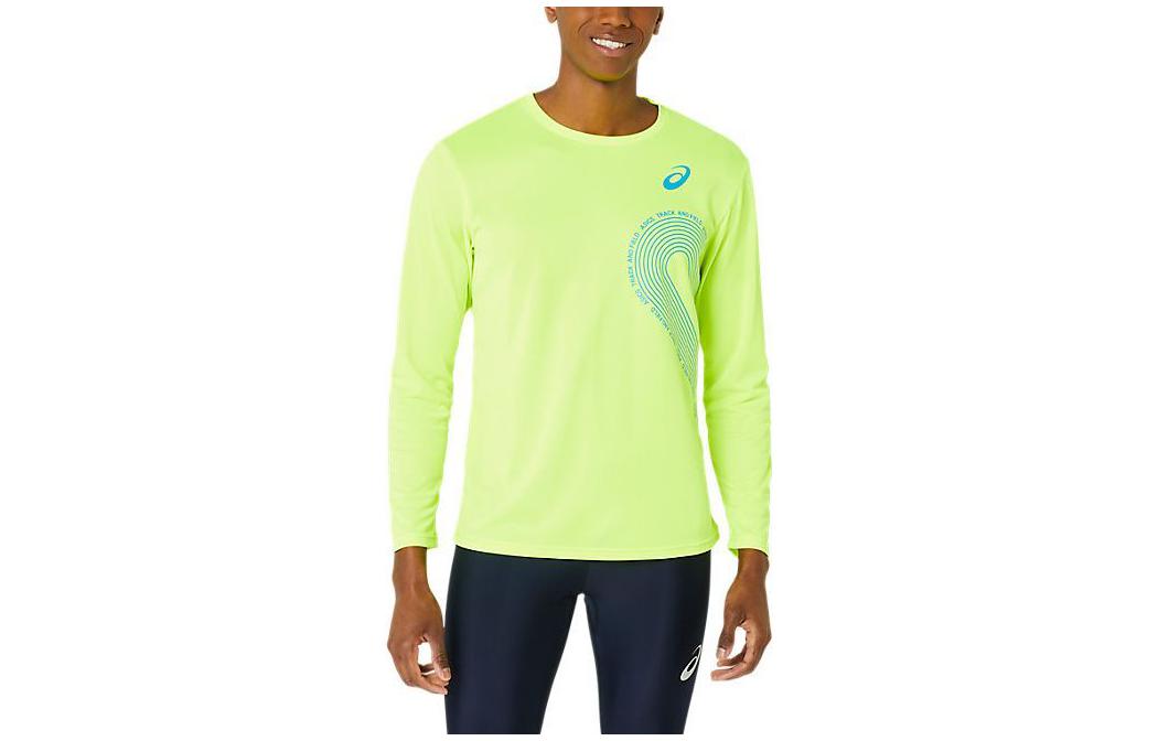 ASICS Green Crewneck Sweatshirt with Letter Print Long Sleeve 2091A649-751