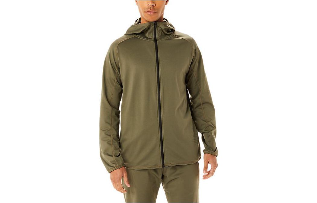 ASICS Green Loose Fit Hoodie Zip-Up Jacket 2031D328-301