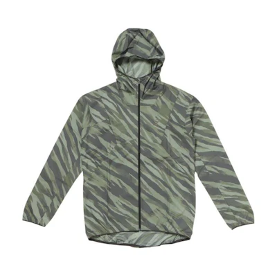 ASICS Green Patterned Print Zip-Up Hooded Jacket 201C641-300