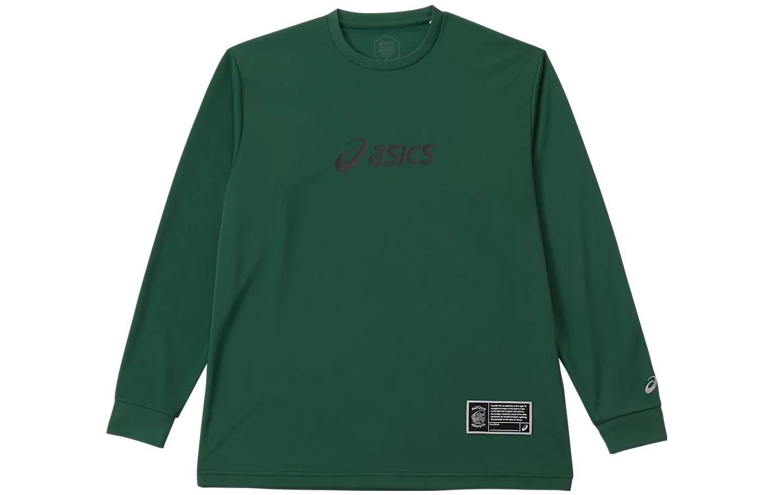 ASICS Green Pullover Logo Crewneck Sweatshirt - Relaxed Fit 2063A338-300