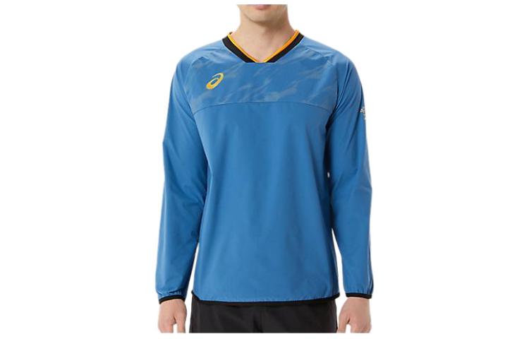ASICS Green V-Neck Long Sleeve Sweatshirt with Logo Print 2051A315-401