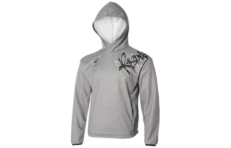 ASICS Grey Hoodie with Letter Print Pullover Design 2121A325-020