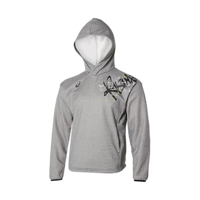 ASICS Grey Hoodie with Letter Print Pullover Design 2121A325-020