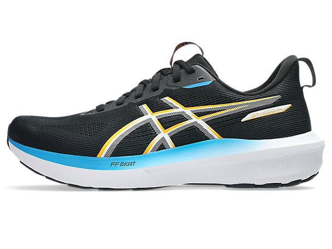 Cheap ASICS GT-1000 14 Extra Wide Kasut Lari Hitam/Yamabuki 1011C076-004
