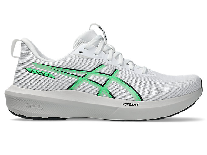ASICS GT-1000 14 Running Shoes White/Vital Green 1011C077-101