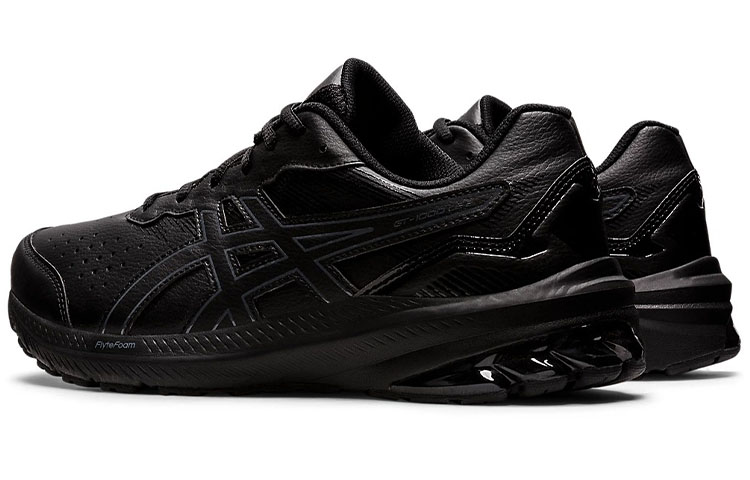 Shop Asics GT-1000 皮革 2 舒適耐磨慢跑鞋 黑 2E寬