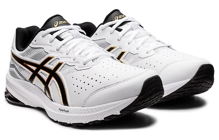 Lookbook 亞瑟士 GT-1000 皮革 2 舒適耐磨跑步鞋 白黑 4E寬