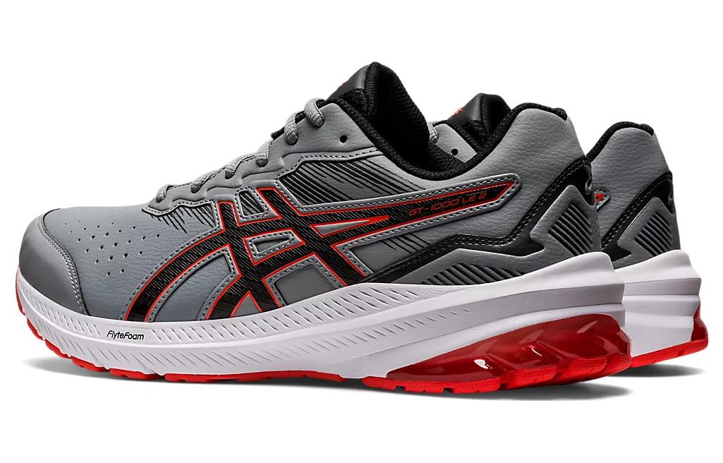 Shop Asics GT-1000 皮革版 2 耐磨透氣 低筒 慢跑鞋 灰黑 2E寬