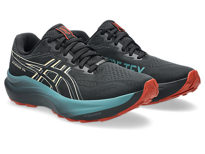Order ASICS GT-2000 14 GTX Kasut Lari Hitam/Apricot Crush 1011C058-002