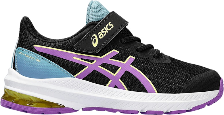 Preschool ASICS GT 1000 12 Black Cyber Grape 1014A295 002