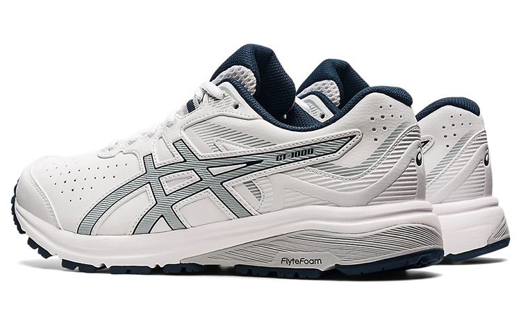 Shop Asics Gt-1000 皮革款 輕便透氣運動跑步鞋 白灰色 2E寬度