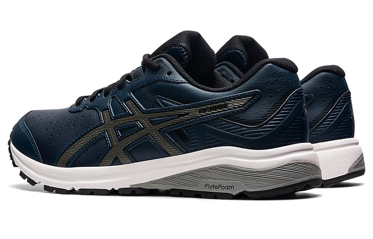 Shop Asics Gt-1000 皮革透氣低筒運動鞋 藍銀 2E寬