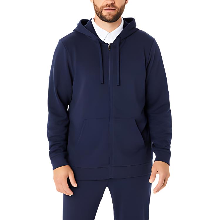 ASICS Hoodie Jacket with Small Logo in Navy Blue 2031E476-402