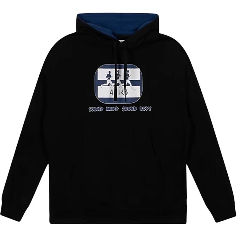 ASICS Hoodie with Letter Print Long Sleeve Black 2201A144-020