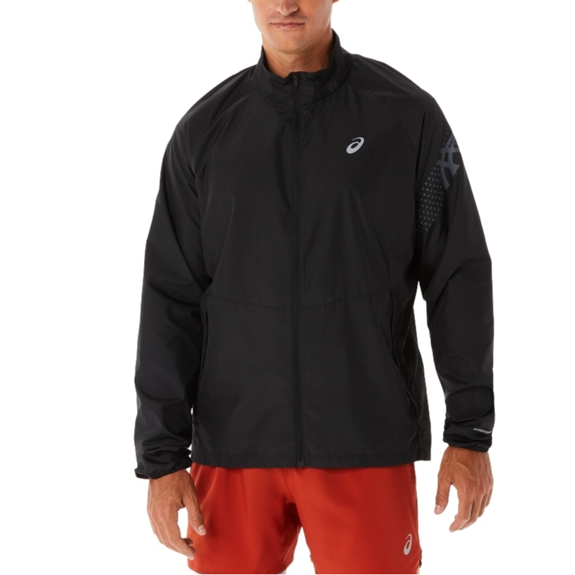 ASICS ICON Black Breathable Long-Sleeve Jacket with Small Logo 2011C733-001