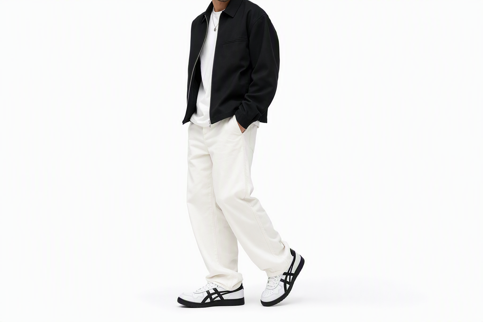 Order ASICS Japan Pro 復古運動鞋 白/黑 1201A978-100