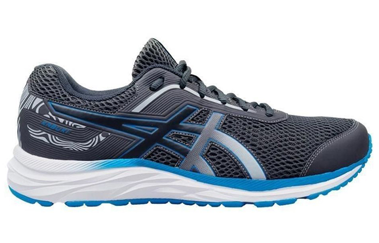 Order Asics歌舞伎 防滑透氣 低筒運動跑步鞋 灰藍色