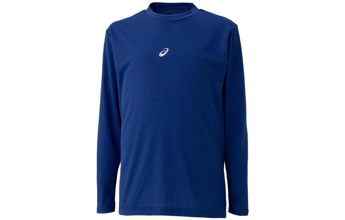 ASICS Kids' Blue Logo Crewneck Loose Fit Long Sleeve Shirt 2124A030-402