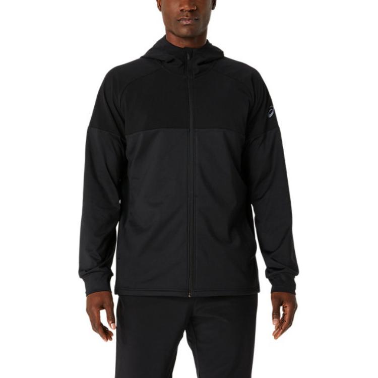 ASICS Knit Jersey Full Zip Hoodie Black - Lightweight & Stylish Jacket 2031E201-001