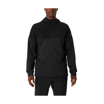 ASICS Knit Jersey Full Zip Hoodie Black - Lightweight & Stylish Jacket 2031E201-001