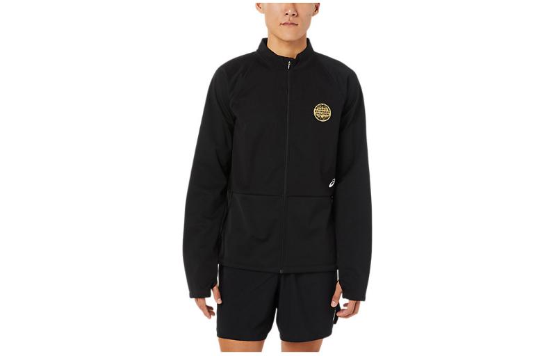 ASICS Lam Badge Print Stand Collar Jacket Black 2011C188-001