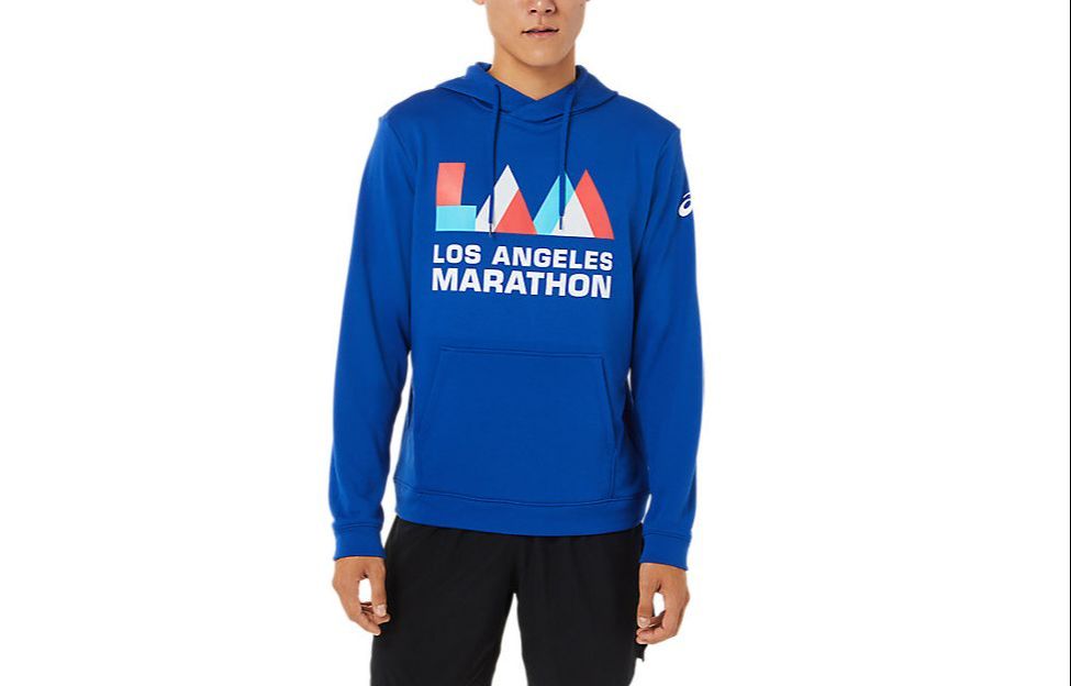 ASICS Lam Hoodie Blue with Logo Graphic Design 2011C203-044