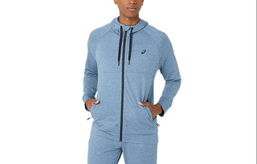 ASICS Light Blue Zip-Up Hoodie Jacket Casual Wear 2031D836-488