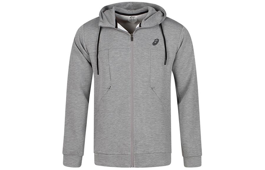 Lookbook ASICS Jaket Hoodie Kelabu Cerah Quick-Dry Bernafas untuk Larian 2031E426-020