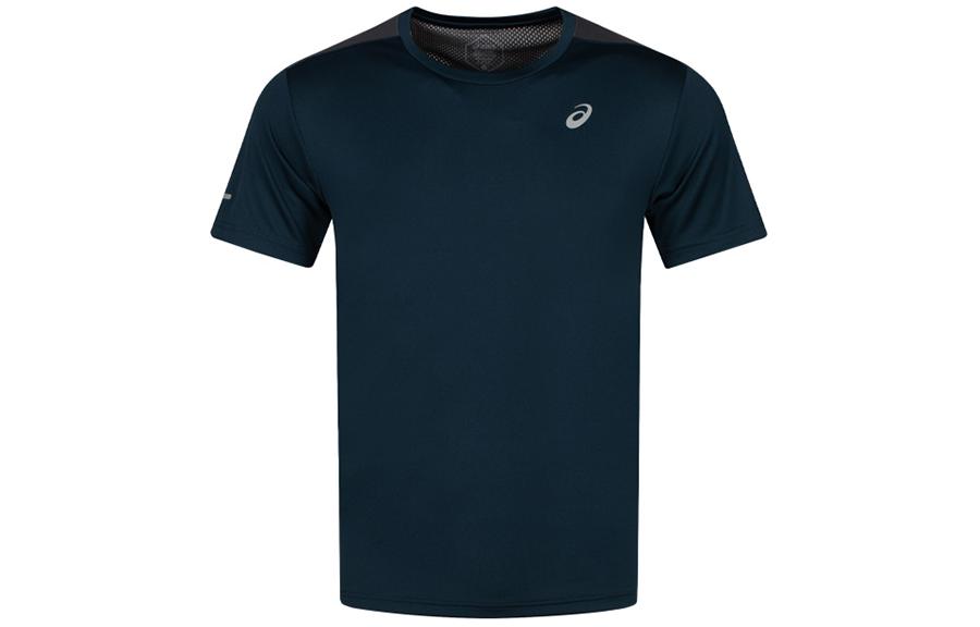 ASICS Lightweight Running Logo Crew Neck T-Shirt Navy Blue. 2011D042-401