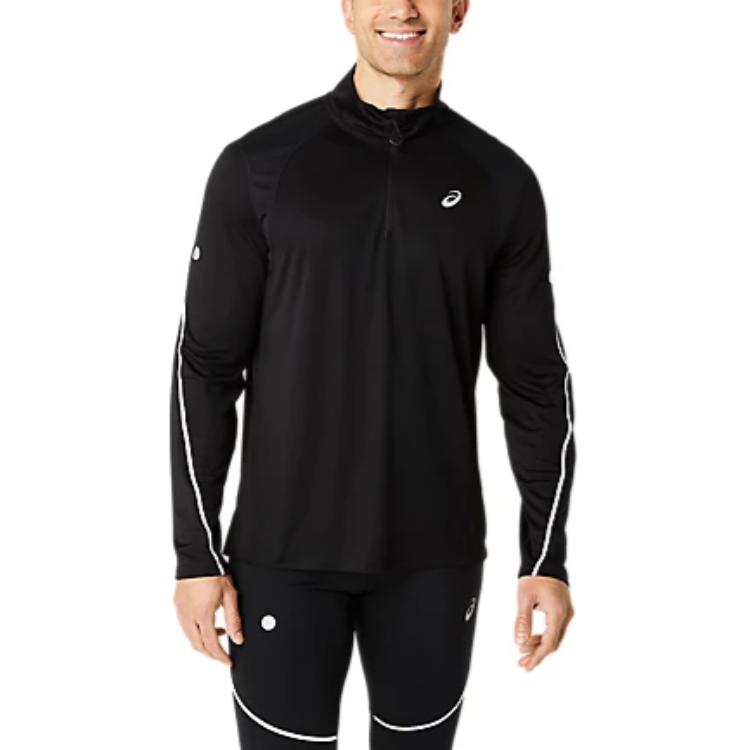 ASICS Lite-Show Road 1/2 Zip Top Black Soft Long-Sleeve Jacket 2011D094-001