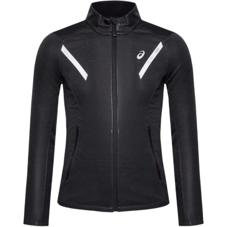 ASICS Liteshow Black Printed Zip-Up Jacket with Stand Collar 2011C107-001