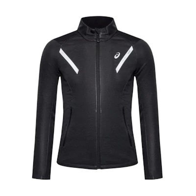 ASICS Liteshow Black Printed Zip-Up Jacket with Stand Collar 2011C107-001